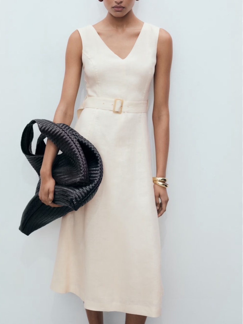 NWT Mango Belted linen dress size S (US 4)